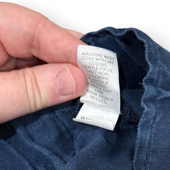 J. Jill Pure Jill Womens 100% Linen Navy Pull On Cropped Ankle Pants Medium - Picture 4 of 9